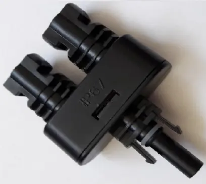 Solární konektor MC4 (kompatibilní) slučovací / rozbočovací 1-plus 2-mínus